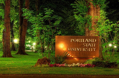 波特兰大学全景图片